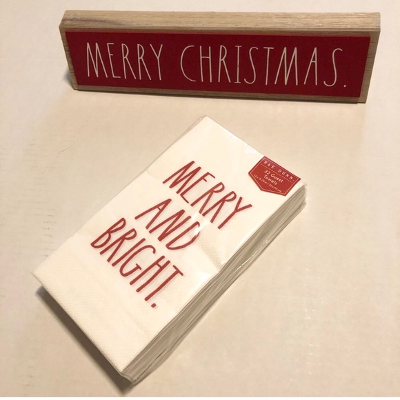 Rae Dunn Other - Rae Dunn Merry & Bright Guest Napkins